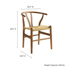 Modway Amish 29" Wood Dining Chair - Walnut-V-Shaped Cutaway Backrest