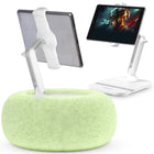 ShoppingAll - Support Coussin 2-en-1 pour Tablette 4.7”-13” Téléphone/Tablette/Liseuse - Vert-Mode support polyvalent 2-en-1 - Passez facilement du mode coussin pour une utilisation sur les genoux au mode support de bureau pour une installation stable sur une table ou un bureau. Le bras détachable s’attache facilement aux deux bases, offrant ainsi le meilleur des deux mondes.