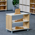Beleduc Furniture - étagère ouverte en bois Torino - de rangement pour salle de classe à 2 niveaux - naturel-Livré avec 2 jeux de pieds pour offrir différentes options de hauteur 