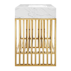 Modway Gridiron 36" Bathroom Vanity - White/Gold-Stainless Steel Metal