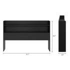 Nexera - Tête de lit de rangement Hunter Queen, Noir-6