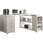Monarch Specialties 7023 Computer Desk - White Left Or Right Facing Corner-Fashionable style L shape computer desk with storage, featuring thick-panel construction in a white laminate and includes a 5 year limited warranty for your satisfaction.