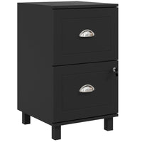 HOMCOM 2-Drawer Letter/A4 Filing Cabinet Lockable with Hanging Bars - Black-2 drawers accommodate both A4 and letter-sized files
