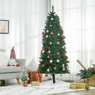 HOMCOM 6' Artificial Christmas Tree with 583 Branch Tips - Green-Quick to set up, just push pieces together and fold out the branches 