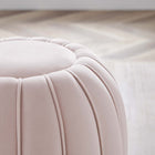 Modway Celebrate Channel Tufted Performance Velvet Ottoman - Pink-Durable Stain Resistant Fabric