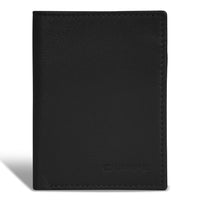 Champs Onyx Leather Vertical Slim Wallet - Black-Leather Vertical slim wallet in gift box