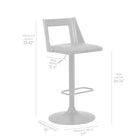 Armen Living - Milan Tabouret de Bar Pivotant à Hauteur Réglable en Similicuir Noir et Bois Noir avec Base Noire-9