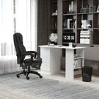 Vinsetto High Back Office Chair with Footrest and Adjustable Height - Black-Up to 130 degree backwards tilt caters to your different sitting and lying needs