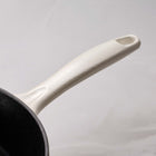 Tramontina Bestow 12" Enameled Cast Iron Skillet with Lid - Latte with Gold Knob-Oven-safe up to 450°F / 232°C