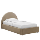 Modway Resort Performance Velvet Arched Round Twin Platform Bed - Taupe-LVL Legs