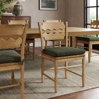 Modway - Jax Bois de chêne Chaise de salle à manger avec dossier ondulé en forme de rasoir et coussin in Sauge du chêne altéré-Coussin de siège en tissu