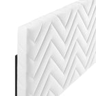 Modway Mercy Chevron Tufted Performance Velvet Twin Headboard - White-Dense Foam Padding