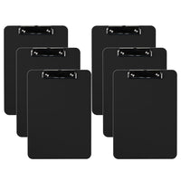 Davis Group - Planchettes à pince en plastique, format lettre, 9 po l x 12 po H – Noir - 6 par paquet-Les planchettes sont fabriquées en plastique moulé par injection résistant et durable et présentent des bords lisses