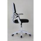 Brassex Wallace Task Chair - Black/White-Fixed armrests