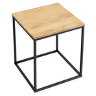 Modway Zora Square Wood and Metal Side Table - Oak-Assembly Required