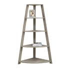 Monarch Specialties - 2424 60 po H Etagere - Etagere En Coin D'Appoint Taupe Fonce-Bibliothèque en coin taupe foncé