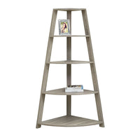 Monarch Specialties - 2424 60 po H Etagere - Etagere En Coin D'Appoint Taupe Fonce-Bibliothèque en coin taupe foncé