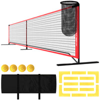 Soozier Pickleball Net Portable Set-Complete set: Includes a stand, net, court marker set, ball collector, 4 balls, and a carry bag
