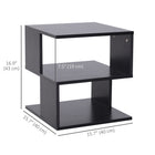 HOMCOM Side Table with Storage - Black-S shape cube provides open storage area to store items 