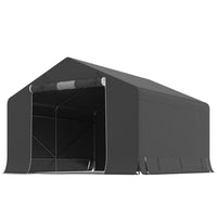 Outsunny 10' x 10' Portable Shed-Upgraded galvanised metal frame with extra bars offers exceptional stability and protection
