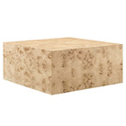 Modway Cosmos 36" Square Burl Wood Coffee Table - Natural Burl-Modern, Nature-Inspired Design