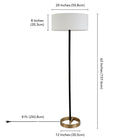 Hudson&Canal Estella Two-Tone Floor Lamp with Fabric Shade - Matte Black/Brass/White-Clean with a soft, dry cloth and no harsh chemicals or abrasive cleaning materials