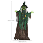 HOMCOM 72" Sound Activated Witch with Magical Heart Halloween Decoration -Making talking sounds 