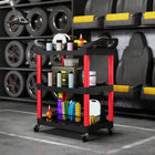 HOMCOM 3-Tier Rolling Tool Cart with Wheels-Side handles and four universal wheels enhance mobility