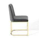 Modway Amplify Sled Base Performance Velvet Dining Side Chair - Gold/Grey-Dense Foam Padding