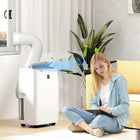 HOMCOM 12000 BTU Portable Air Conditioner with Dehumidifier and Fan - White-Dual LED display, touch panel and remote control offer easy control 