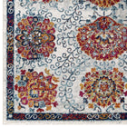 Modway Entourage Kensie Distressed Floral Moroccan Trellis Area Rug - 5 ft W x 8 ft L - Ivory Blue Red Orange Yellow-Stain Resistant / Easy to Clean