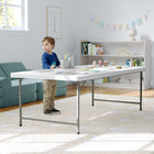Table pliante en plastique blanc granite pour enfants, 30 larg. x 60 long. x 19 haut. (po) (RB-3060-KID-GG)-4