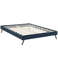 Modway Helen Fabric Queen Bed Frame with Round Splayed Legs - Azure-Solid Wood Frame