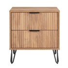 Manhattan Comfort DUMBO 20.07" Modern 2-Drawer Nightstand - Golden Brown-Modern-Contemporary with a taste of Glam - Nightstand for Bedroom and Living Room Use