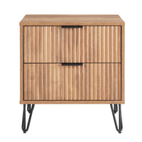Manhattan Comfort DUMBO 20.07" Modern 2-Drawer Nightstand - Golden Brown-Modern-Contemporary with a taste of Glam - Nightstand for Bedroom and Living Room Use