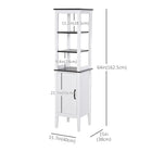 Kleankin - Armoire de rangement de salle de bain haute autoportante en MDF - blanc-Facile à nettoyer grâce à une finition blanche résistante à l’eau   