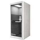 Pillar Soundproof Phone Booth - White/Grey-Durable steel frame, eco-friendly wood products, and high-quality lighting and electrical components