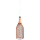 Modway - Glimmer Or rose en forme de bouteille Lumière suspendue-Câble tressé à deux noyaux ajustable