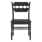 Modway - Jax Bois de chêne Chaise de salle à manger avec dossier ondulé en forme de rasoir in Noir-7