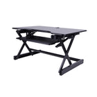 Rocelco – Plateforme ergonomique réglable en hauteur EADR, 32 po, pour bureau assis debout avec poignées haut/bas faciles, noir-La surface d'une largeur de 32 po supporte jusqu'à deux moniteurs de 24 po ou un moniteur de 32 po