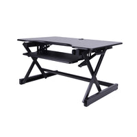 Rocelco – Plateforme ergonomique réglable en hauteur EADR, 32 po, pour bureau assis debout avec poignées haut/bas faciles, noir-La surface d'une largeur de 32 po supporte jusqu'à deux moniteurs de 24 po ou un moniteur de 32 po
