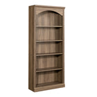 Sauder - Bibliothèque Arch à 5 étagères - Chêne salé-Rangement multi-pièces: cette bibliothèque fonctionnelle peut répondre à vos besoins de rangement dans différentes pièces : salon, bureau, cuisine, atelier ou salle de bain