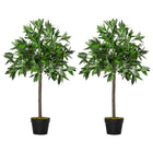 Outsunny - Arbre de laurier artificiel 3 pi en pot - vert - lot de 2-Le design de l’arbre de laurier est classique et élégant 