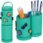 Merangue - Trousse en silicone avec 6 breloques - Sarcelle-Trousse roulée en silicone avec trois fermetures éclair et compartiment caché