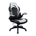 Emerge Vortex Bonded Leather Gaming Chair, Black and White-Bonded leather back and seat with colour contrast stitching