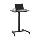 Seville Classics 25.6" W airLIFT Pneumatic Tilting Mobile Desk Cart - Black-Smoothly and quietly adjust the desk height from 29.9” to 43.3” high or any height in between with the height-adjustable lever