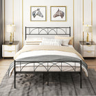 HOMCOM Queen Size Metal Platform Bed Frame with Headboard - Black-Fit standard queen mattresses 60.2" x 79.9" (153 x 203cm), including memory foam, latex, hybrid and spring types
