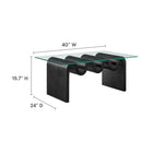 Modway - Ondine Plateau en verre Table basse - Noir-Plusieurs finitions disponibles