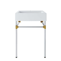 Modway - Redeem Fixation murale en acier inoxydable argenté de 24" Vanette de salle de bain - Blanc argenté-Vanité de salle de bain contemporaine