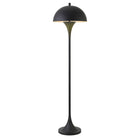 Hudson&Canal - Lampadaire Vega 61" de haut avec abat-jour en métal - Bronze noirci-Associé à un abat-jour en métal en forme de dôme en bronze noirci